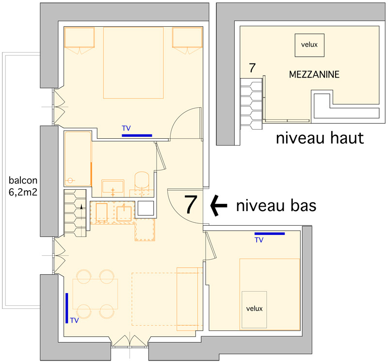 plan appartement hotel